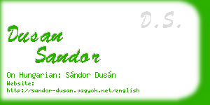 dusan sandor business card