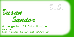 dusan sandor business card